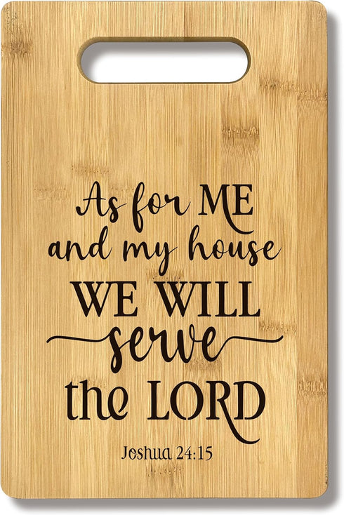 Christian Gifts For Women, As For Me And My House We Will Serve Bamboo Cutting Board Decor