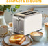 Simple Deluxe 2-Slice Toaster, White, 6 Browning Settings, 3 Functions, Extra Wide Slot & Removable Crumb Tray