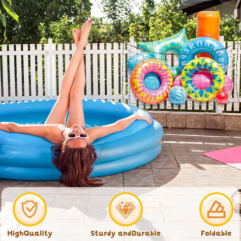 71" 47" 20 Nigelia * Pool Float Toy Storage Net, Extra Large Hanging Elastic Mesh Pool Float Holderwith Hooks