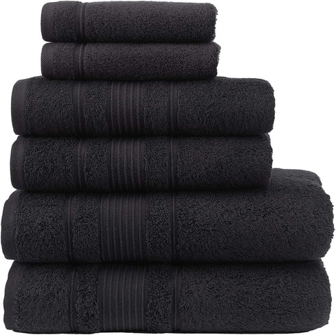 6-Piece Set, 100% Set 2 2 2 Qute Home Bath Towels Turkish Cotton Premium Quality Bathroom Towels, Soft and Absorbent