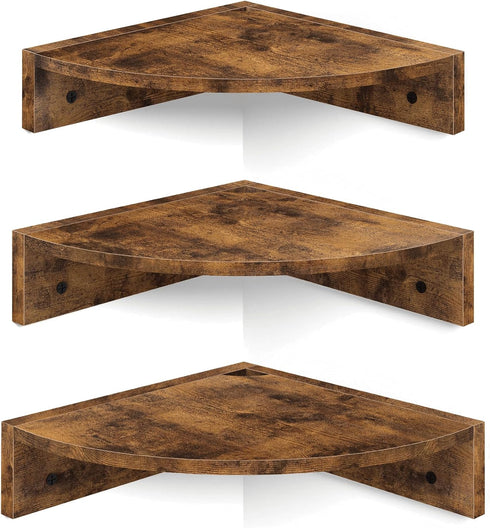 Homode Corner Shelf Wall Mount, Set of 3 Floating Corner Shelves with