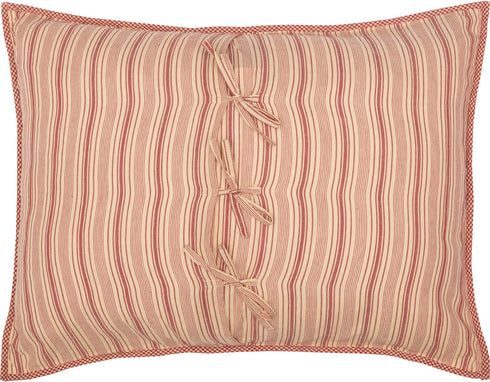 VHC Brands Sawyer Mill Red 100% Cotton Decorative Patchwork Standard Pillow Cover Sham 21x27
