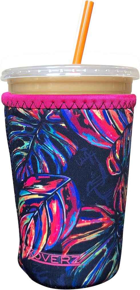 Koverz Iced Coffee Sleeve - Insulated Neoprene Cup Sleeve, Fits 24 Oz. Coffee Cup, Washable and Reusable, Iced Coffee