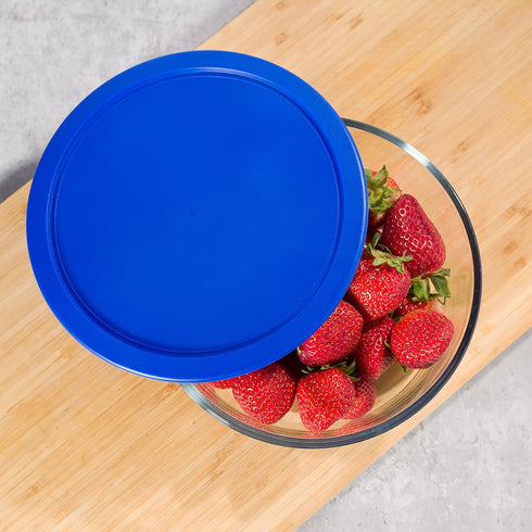 Replacement Lid for Pyrex 6 or 7 Cup Storage Plastic Cover Bowl Dish 7402-PC Blue (6-Pack)