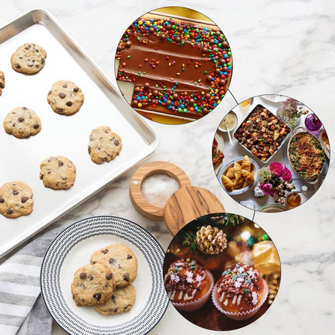 Baking Sheet Set of 2 - Stainless Steel 2-Piece Cookie Sheet, Rectangle Size 16 x 12 x 1 inch, Non Toxic