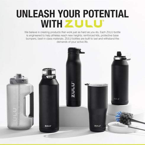 ZULU Goals 64oz & 101oz Vacuum Insulated Stainless Steel Water Bottle | Reusable Jug Thermoses with Carry Handle