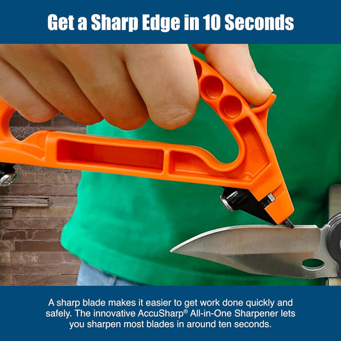 AccuSharp All-in-One Sharpener, All Purpose Sharpener for Knives, Scissors, Garden Tools, Sharpens & Restores Serrated