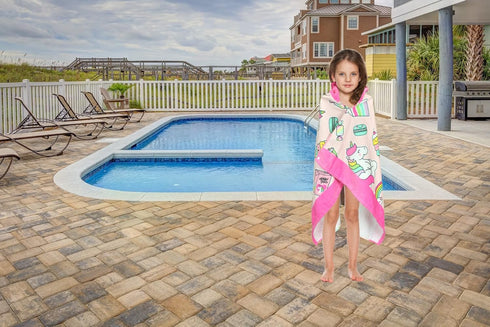 50"x30" Inch Swimming Hooded Bath Beach Towel for Kids - Unicorn - Large Cotton Soft Absorbent with Hood for Toddler