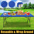 Smiry Rectangle Picnic Table Cloth, Waterproof Elastic Fitted Tablecloths for 8 Foot Tables, Washable Polyester Cover