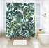 LIVILAN Green Plant Shower Curtain - Botanical Leaf Pattern, 72X72 inches with 12 Hooks