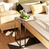 Easy Paws C Table Glass End Table, Couch Side Table, Tempered Glass Snack Side Table with Metal Frame, TV Tray Table