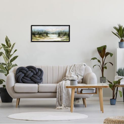 Stupell Industries Vast Country Landscape Rural Mountains Framed Wall Art, Design by Nina Blue