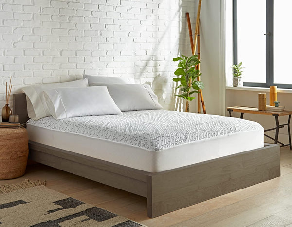 Queen Mattress Protector by PURE BAMBOO, Waterproof Charcoal Fiber, Mattress Cover Protects Against Moisture, Spills,