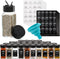 Tebery 30 Pack Glass Spice Jars Square Glass Bottles with Black Caps,