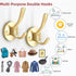 ZUONAI Gold Coat Hooks 2 Pack – Heavy Duty Brushed Brass Wall Hooks for Coats, Hats, Jackets, Keys