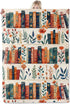 ICAAV Book and Flower Flannel Blanket 50x60in,Cozy Throw with Colorful Bookshelf and Floral
