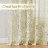 FMFUNCTEX Linen Sheer Curtains, 84 Inches Long, Cream Blossom Floral Print, Light Filtering Linen Blend, 2 Panels
