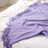 Homiest Cozy 50 60 Inch) Decorative Knitted Throw Blanket with Fringe, Lightweight Acrylic Knit, Soft & Tassel Blanket