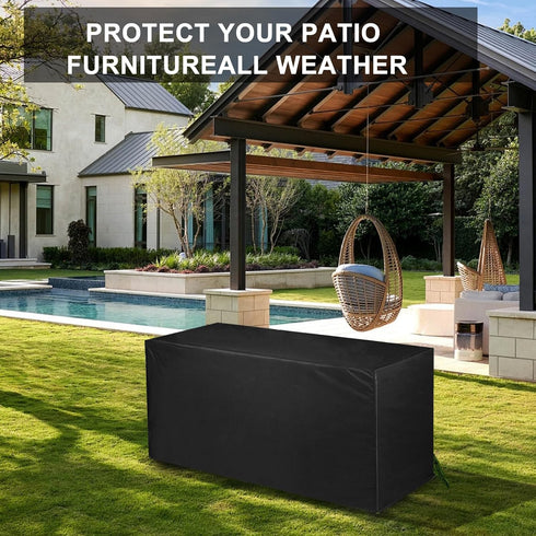 100 600D Black(49" 24" 25" Deck Box Cover, Outdoor Storage Box Cover for Gallon Deck Box &Outside Patio Storage Bench