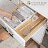 Bamboo Kitchen Towel and Food-Storage Organizer, Adjustable Wall Inserts, Non-Slip Feet, White Finish for Kitchen