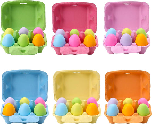 LayHyand Dozen 24 Pack, 6 Count 24 Half Egg Cartons Colorful Blank Natural Pulp Egg Holder for Chicken Eggs Reusable