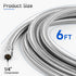 JUWO 6 FT Refrigerator Water Line, 1/4 Inch Compression Stainless Steel Ice Maker Hose Connector, For Small Residences with Short Distance by JUWO