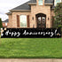 Romantic Happy Anniversary Decorations Banner - Black 118"x20" Bilingual "Feliz Aniversario" Wedding Party Decor