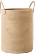 60L Jute Woven Laundry Hamper Basket Wicker Rope Clothes Hamper Tall Rattan