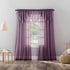 No. 918 Erica Crushed Sheer Voile Rod Pocket Curtain Panel, 51" x 84", Purple
