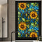 Sunflower Stained Glass Window Film, Non Adhesive Privacy Film for Bathroom Shower Door, Heat Anti UV, 17.7"x39.5"