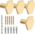 Modern Wall Hooks Made from Solid Brass, Ideal for Coats, Bags, Pack of 4 Decorative Coat Hooks (Hexagon)
