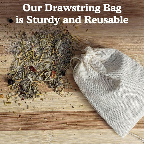 Regency Wraps 100% Cotton Drawstring Bag, Mini Bags, 3" x 4", Pack of 4, Natural
