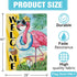 Welcome Summer Flamingo 28 x 40 House Flag, Double Sided; Beach Coastal Swim Ring Tropical Palm Leaves Garden Yard