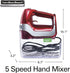 Hamilton Beach Professional 62653 - 5-Speed Electric Hand Mixer with Storage Case, Red and Chrome