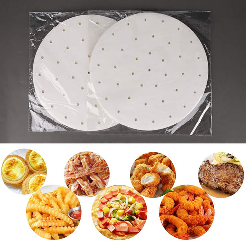 Beasea 11 Inch Air Fryer Parchment Paper, 200pcs Disposable Liners for Air Fryer and Steaming Basket