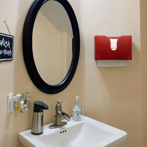Countertop Bamboo Paper Towel Dispenser, Paper Towel Holder Wall Mount & for Kitchen and Restroom Decor - Holds