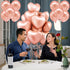 KatchOn Pack of 20 Big Rose Gold Heart Balloons - 18 Inch Rose Gold & Blush Pink Heart Shaped Balloons for Valentines &