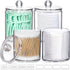 AOZITA 4 Pcs Acrylic Qtip Holder Dispenser, Clear Plastic Apothecary Jar Set for Bathroom Storage
