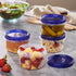 PLASTICPRO 6 Pack Twist Cap Food Storage Containers, 16 oz Reusable Meal Prep Containers with Blue Screw on Lid