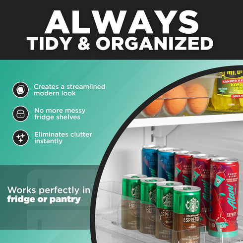 Oizeir 2-Pack Automatic Soda Can Organizer - - Soda Can Dispenser For Refrigerator - Automatic Drink Holder For Fridge