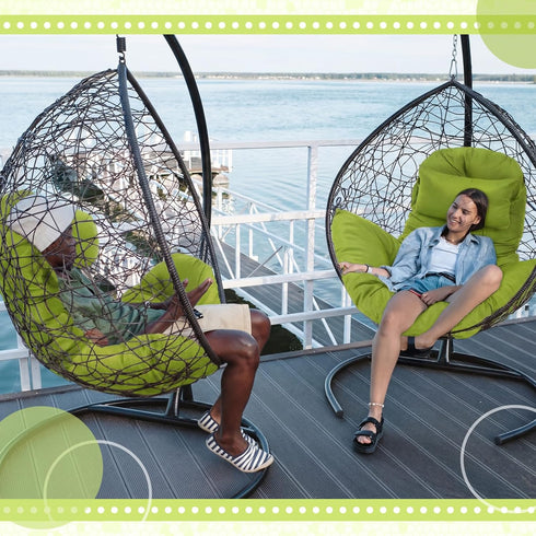 2.58 Hammock Patio(Green,1 Tudomro Egg Chair Cushion Filling kg Replacement Rocking Wicker Chair Cushions High Back