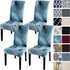 SearchI Summer Pattern Dining Room Chair Covers Set of 4, Stretch Printed Parsons Slipcovers, Blue