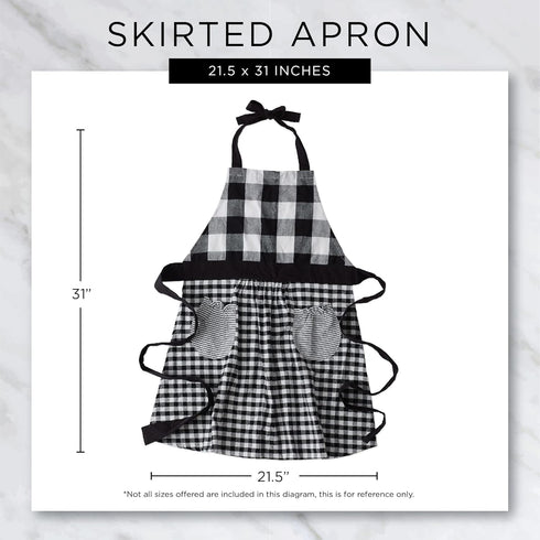 DII Kitchen Collection Gingham Check Apron, Red/Black