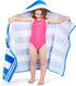 3-10 30"x50" 100% Premium Large Hooded Beach Towel for Kids Aged | Drawstring Carry Bag Included | Size | Classic