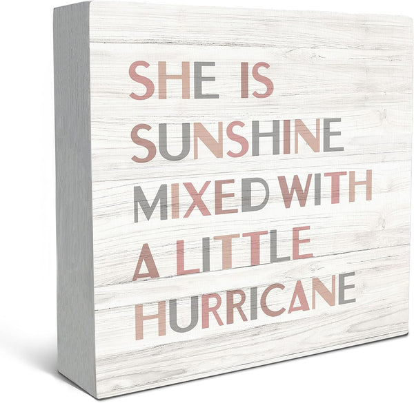 SRADMO She Is Sunshine Mixed with a Little Hurricane Boho Wood Box