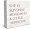 SRADMO She Is Sunshine Mixed with a Little Hurricane Boho Wood Box