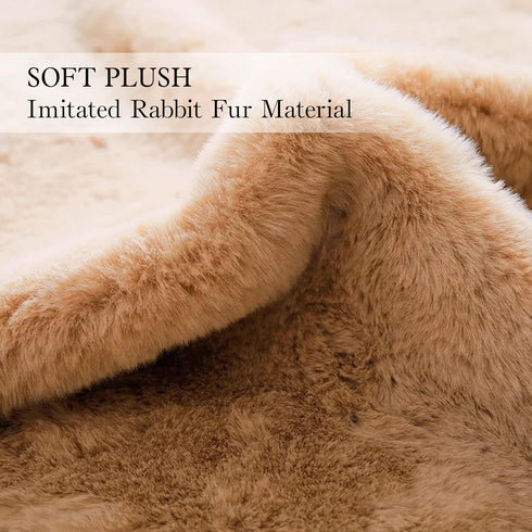 4.6x6 ft Bear Soft Fluffy Large Rug, Shaggy Faux Sheepskin Fur Rug Fuzzy Shag Area Rug Cute Plush Carpet for Nursery