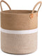 CHICVITA Extra Large Woven Storage Basket with Handles, Laundry Basket Toy Towels Jute Blanket Basket, 16" x 16"