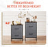 WLIVE Night Stand Set 2, Small Dresser and Nightstand with 2 Drawers, End Table with Fabric Bins for Bedroom