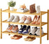 Bamboo Shoe Rack for Closet 3 Tier, Durable Wooden Shoe Rack, Space-Saving